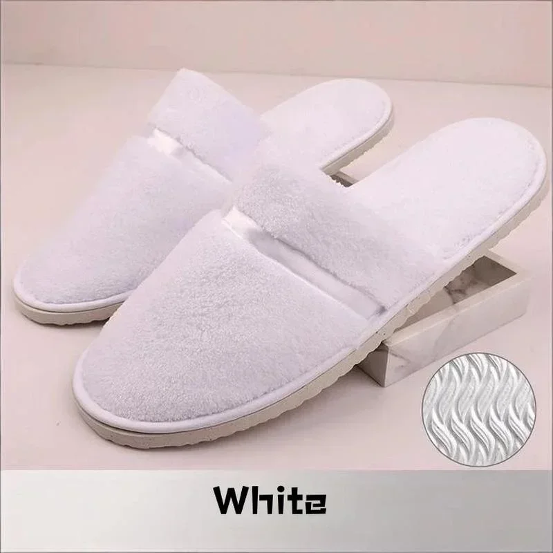 Winter Plush Fur Slippers Women Disposable Hotel Home Thick Fleece For Bedroom Non Slip Silent Indoor Slides Comfort House Guest
