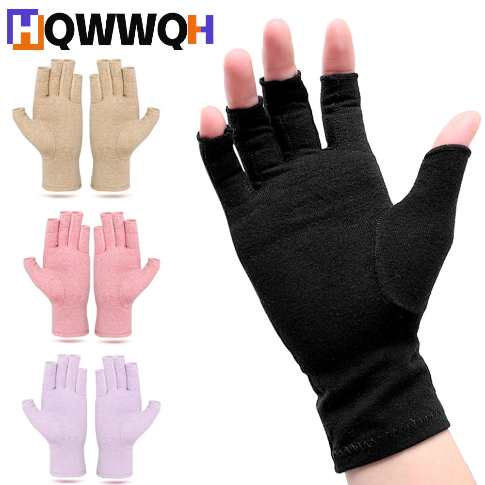 1Pair Compression Arthritis Fingerless Gloves, Relieve Symptoms, Raynauds Syndrome Disease, Carpal Tunnel Pain for Women Men