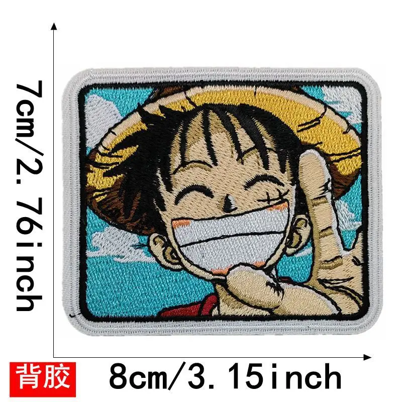 Anime ein Stück Cartoon Stickerei Stoff Klebe papier Action figur Schädel Hut Kleidung Zubehör Patch Patch Heiß kleber Geschenk