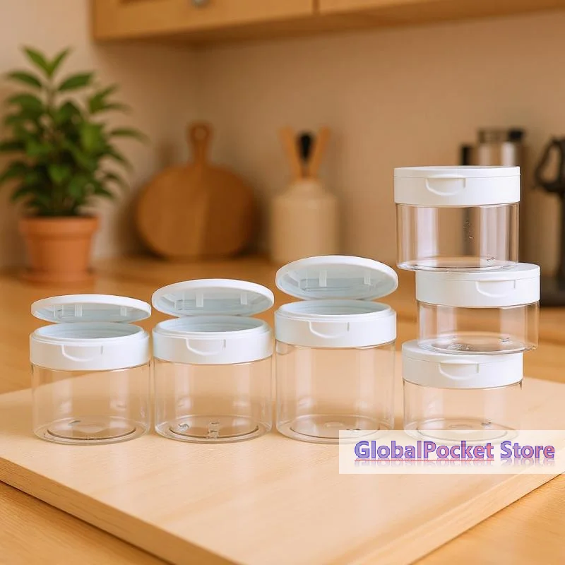 [TG823]Makeup Remover Pad Jar With Tweezers Round Clear Container Jars Empty Bottle Wide Mouth Flap Bottle Storage Lotion