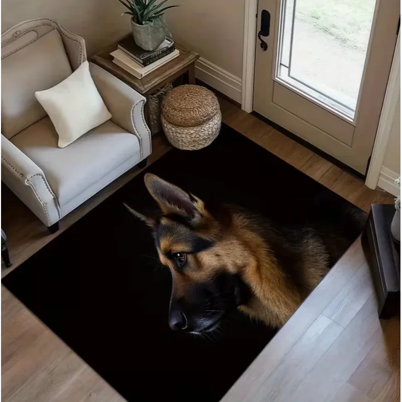 VIKAMA German Shepherd Non-slip Rug Soft Easy Clean for Living Room Pet Home Decor