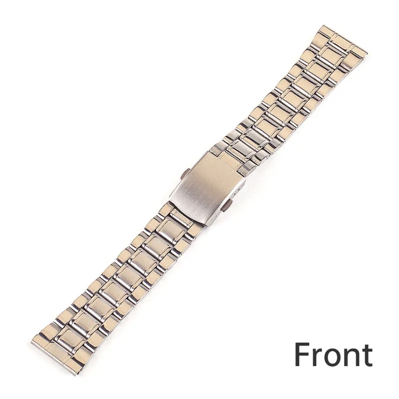 Stainless Steel Links Watch Bands 12/14/16/18/20/22/24mm Metal Strap Clasp Replacement Light Weight Band Watch Accessories