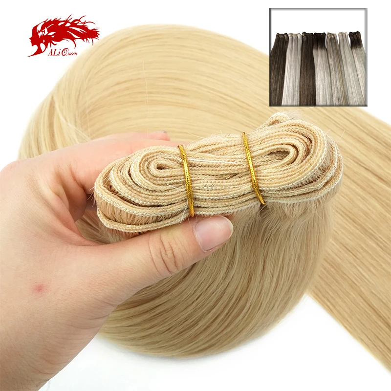 

Ali Queen Hair Brazilian Human Hair Bundles Straight Raw Virgin Hair 14"-26" 100G/PC Blonde Hair Double Drawn Hair Weaving