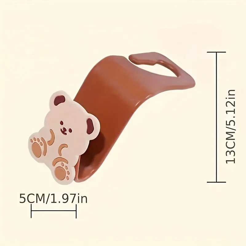 만화 헤드레스트 걸이, 지갑 및 가방용 자동차 뒷좌석 헤드레스트 걸이, 귀여운 곰/토끼 모양 수납 걸이, 범용 정리함