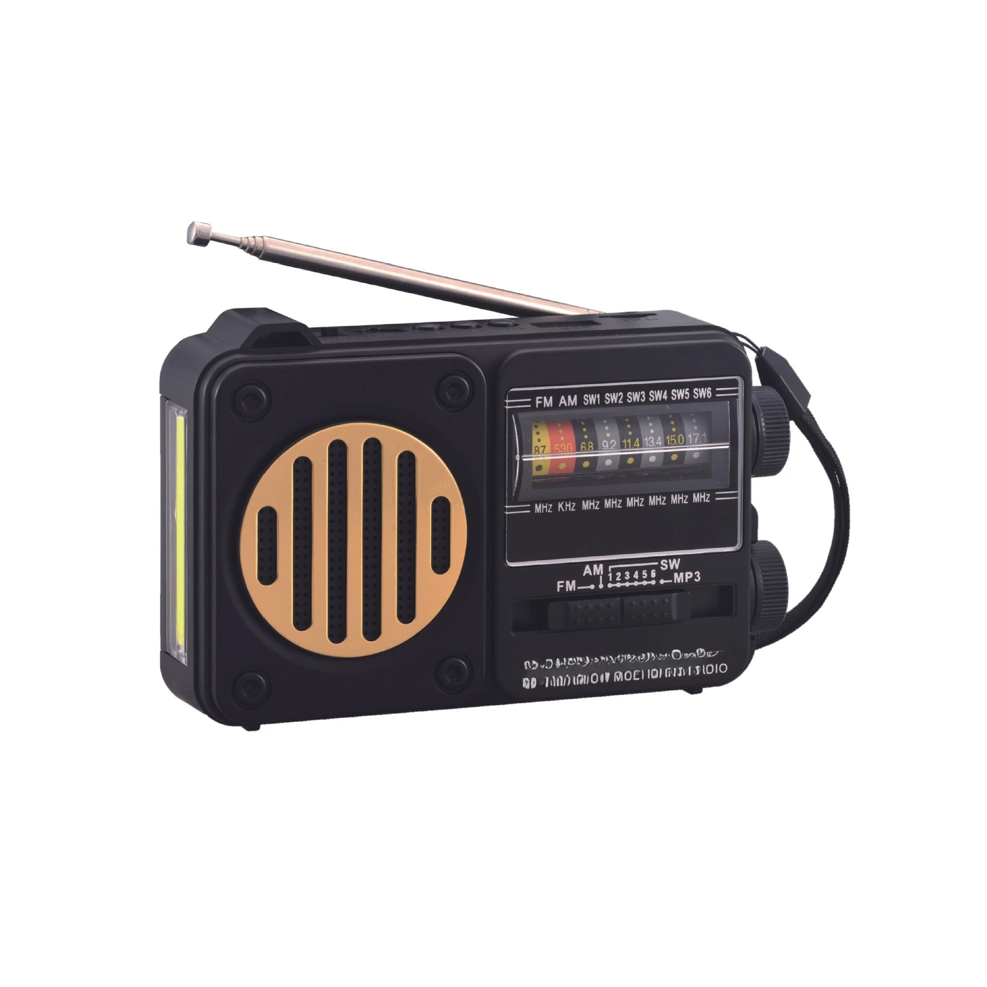 Solar radio audio, multi-band antenna FM card U disk lighting portable