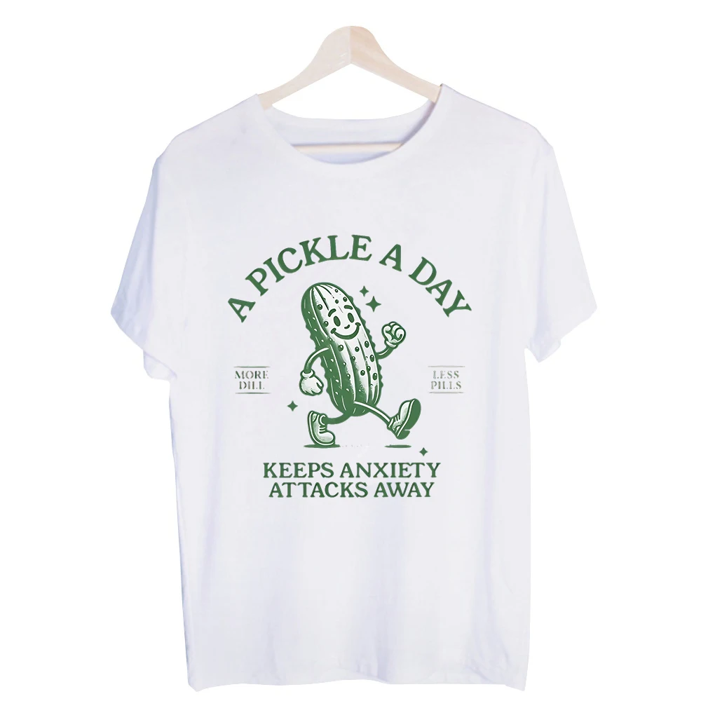 Men's Pickle Graphic Tee, Short Sleeve Crew Neck T-Shirt with Slogan Print for Casual Daily Wear