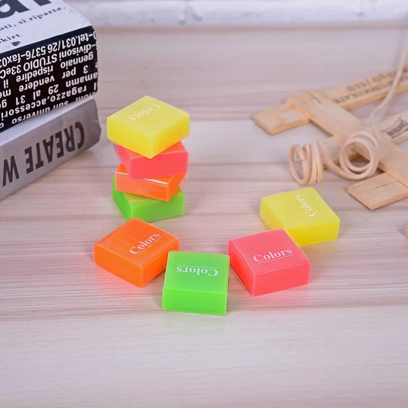 Cute Kawaii Candy Colored Rubber Eraser Creative Jelly  For Pen Kids Gift Korean Stationery Student 8pcs