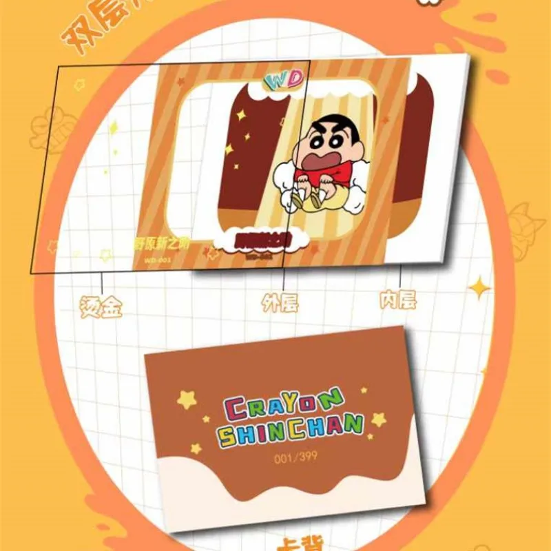 Tarjeta de colección de Anime Crayon Shin-Chan, colección de notas de primavera coleccionables de dibujos animados, juguetes, regalos, regalo de cumpleaños, nuevo