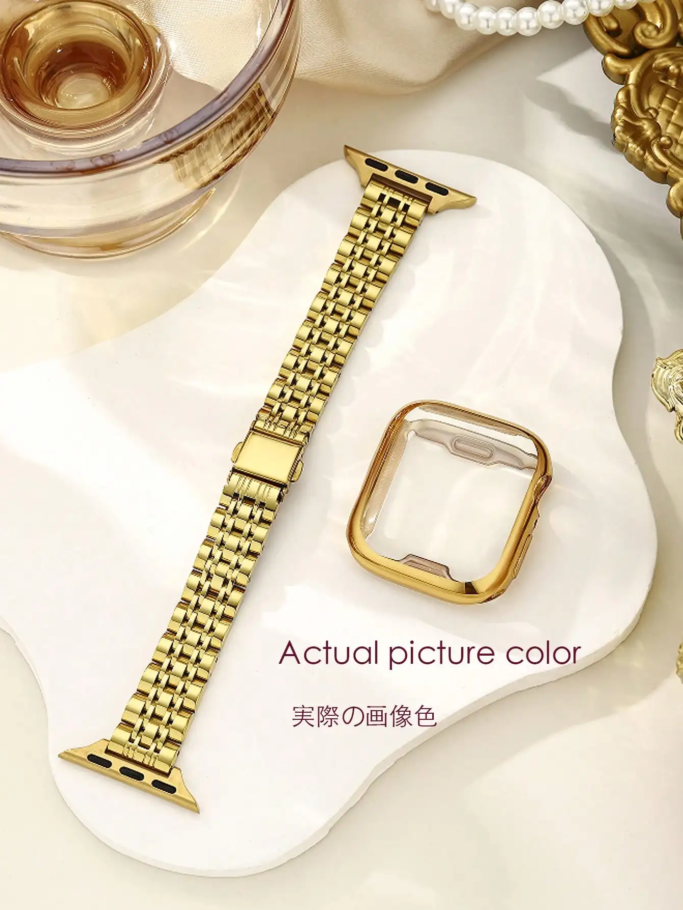 1 Set Stainless Steel Slim Watch Band + TPU Protective Case Compatible With Apple Watch 38/40/41/42/44/45/46/49mm, Suitable For Apple Watch Series 11/Ultra/SE/10/9/8/7/6/5/4/3/2/1 Accessoriessj260110214254008100281