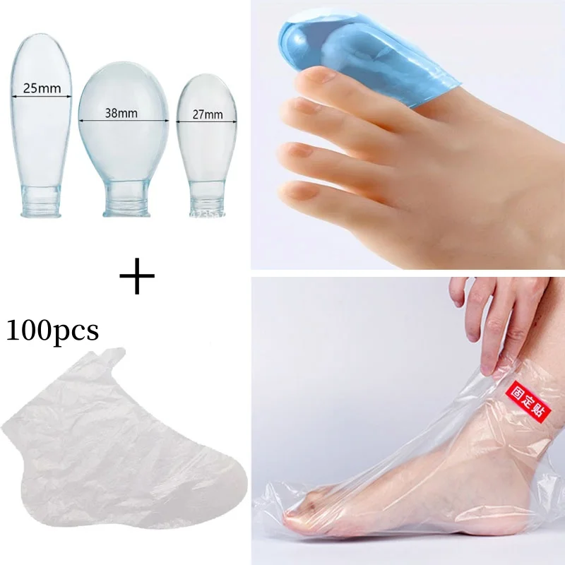 

Household Foot Care Tools Set Silicone Toe Soak Potion Protectors Cots Foot Mask Reduce Friction Prevents Nail Insertion Wound