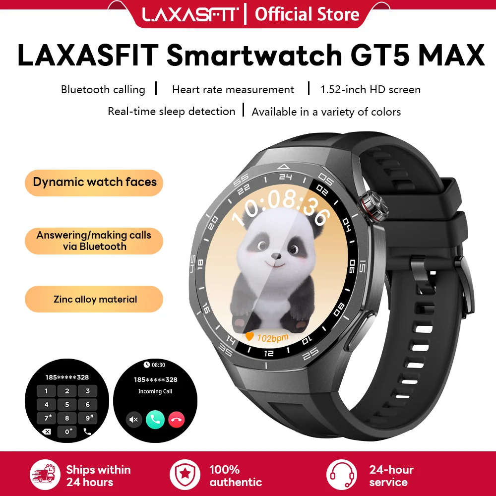 

LAXASFIT New Smart Watch 1.52-inch HD Screen Bluetooth Call Heart Rate Monitor Men's Women's Sports Smartwatch