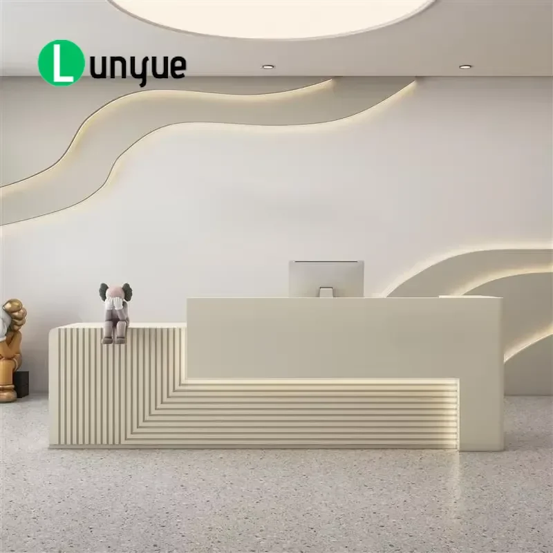 Modern Luxury LED Lighting Reception Desk for Office Front Desk Area Stylish Design High Quality Furniture