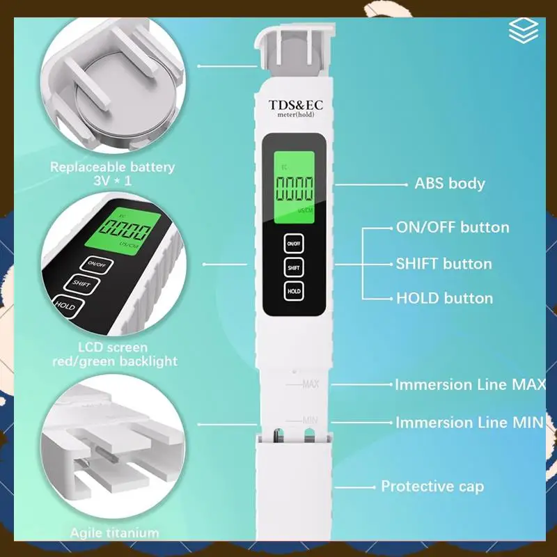 

Digital Water Tester Water Tester For Drinking Water Digital For Drinking Water Various Water Sources-[A53I]