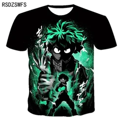 New Men's My Hero Academia 3D High Quality Printed Summer Short Sleeved T-shirt Fashionable Loose Comfortable Hip Hop Summer Top