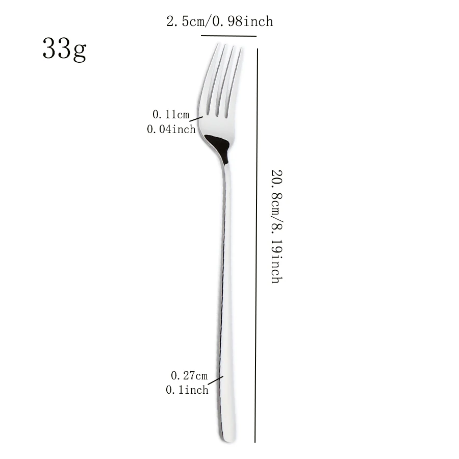 12 pieces of mirror-polished cutlery set, top food grade stainless steel silverware fork, dessert salad fruit fork, cutlery fork