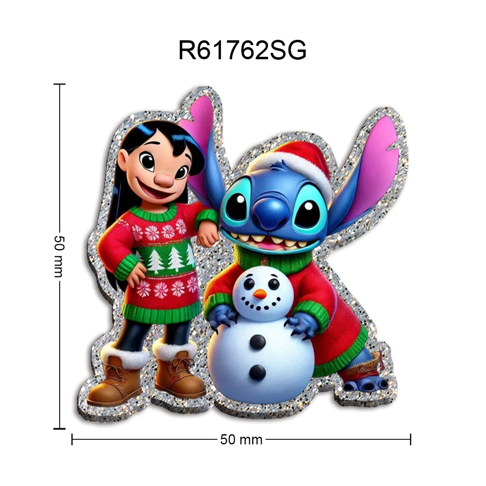 Stitch Christmas Chunky Glitter Resin Planar Acrylic Flatback For Girls DIY Phone Case Hair Bow Craft Keychains Accessories