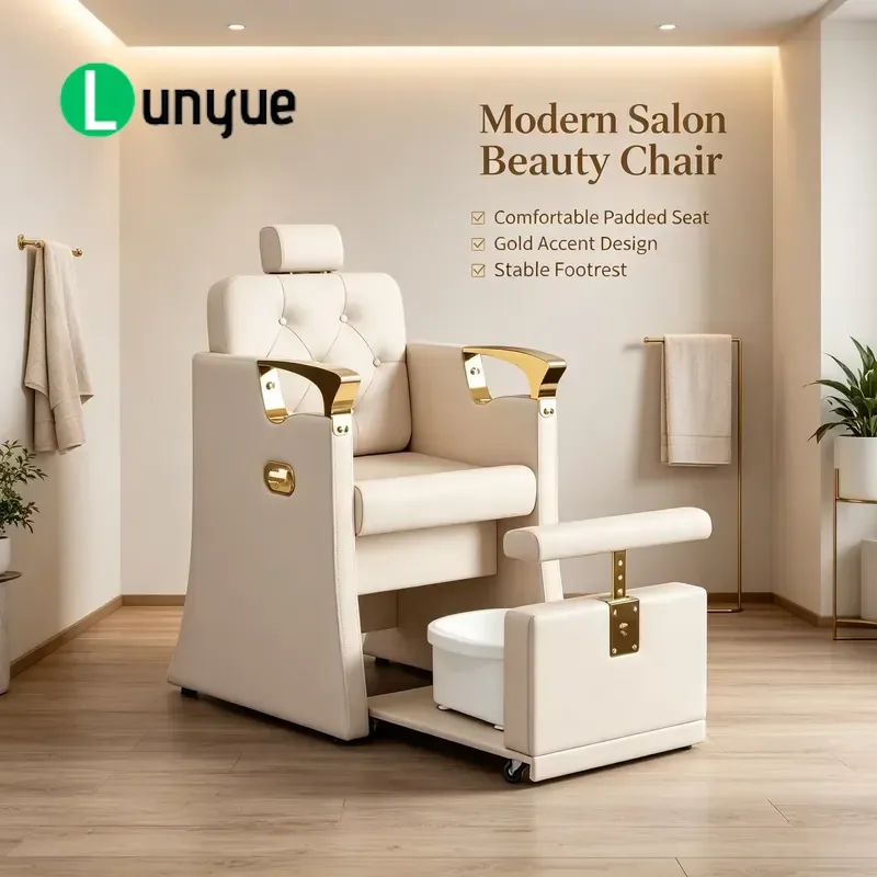 Reclining Foot Spa Chair with Hydrotherapy Bath Pedicure Furniture Comfortable Massage Station for Beauty Shop