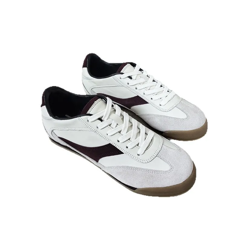 

Dave&di Minimalist And Comfortable Women's Shoes Fashionable Genuine Leather Retro Style Comfortable White Shoes Sneakers Woman