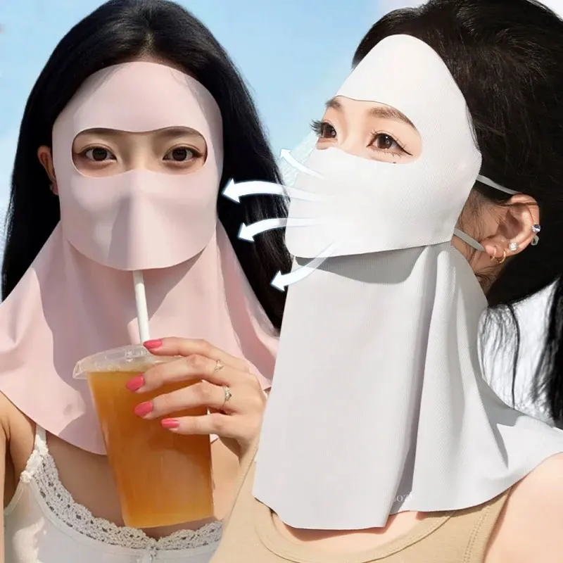 

UV Protection Ice Silk Face Mask Neck Scarf Outdoor Sport Running Scarf Thin Breathable Neck Gaiter Dustproof Men Women Mask