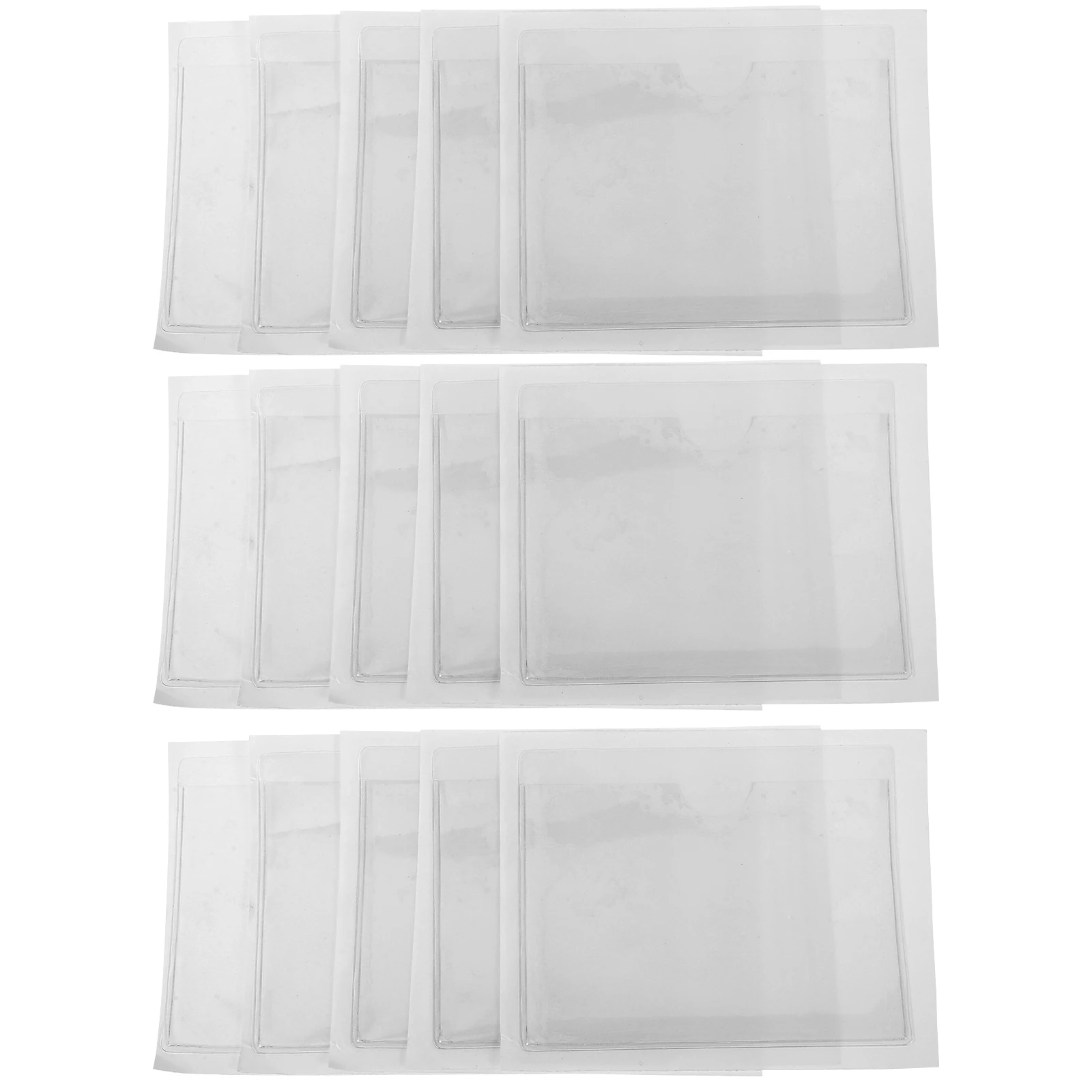 

50pcs PVC Label Holders Clear Adhesive Pockets Self Adhesive Card Holders Transparent Business Card Pouches for Office School