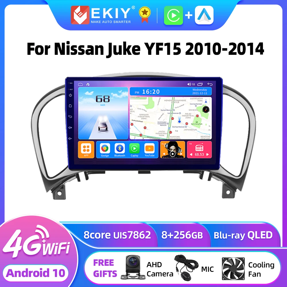 

EKIY Car Radio Multimedia Video Player For Nissan Juke YF15 2010-2014 Carplay Android 10 GPS Navi Navigation 2din Head Unit DVD