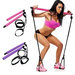 Neue Fitness Pilates Sport Bar Kit Gym Workout Stick Pilates Übung Bar Kit mit Widerstand Band Körper Gebäude Puller Yoga seil