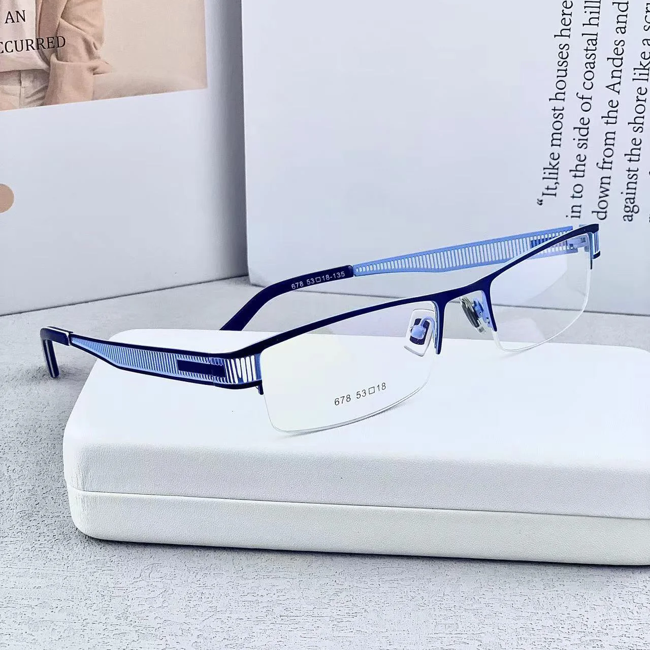 Cubojue Blue Men Reading Glasses Women Yellow Blue Eyeglasses Frame Male Hallow Spectacles for Prescription Presbyopia Lens