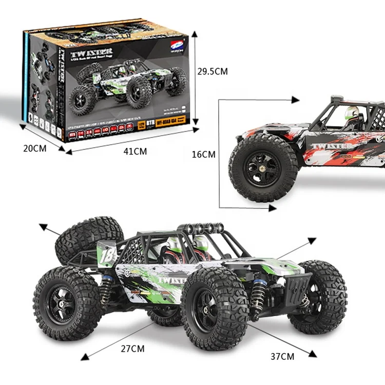 Modelo de veículo off-road de controle remoto sem escova Caminhão alpinista de alta velocidade Caminhão do deserto Novo Design HBX 905A, 1/12 4WD, 2.4GHz, 2CH, 45 kph