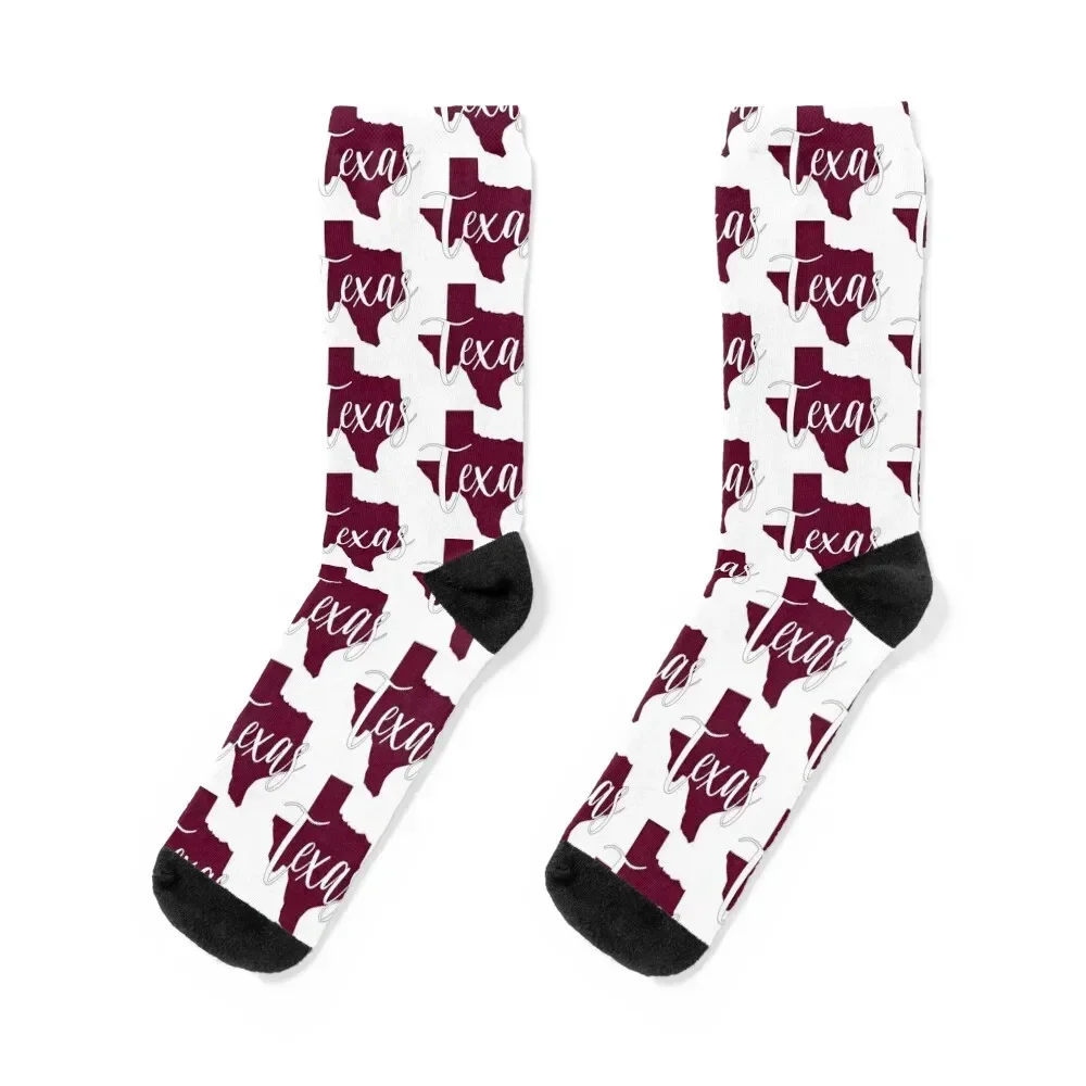 

Texas Maroon Sticker Socks Lots kawaii Hiking boots Women Socks Men's