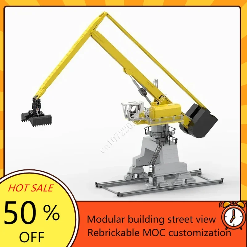 

9605PCS MOC Car Sennebogen 8100EQ Full RC Material Handling Machine with Engineering Vehicle Model Kit Custom Puzzle BirthdayToy