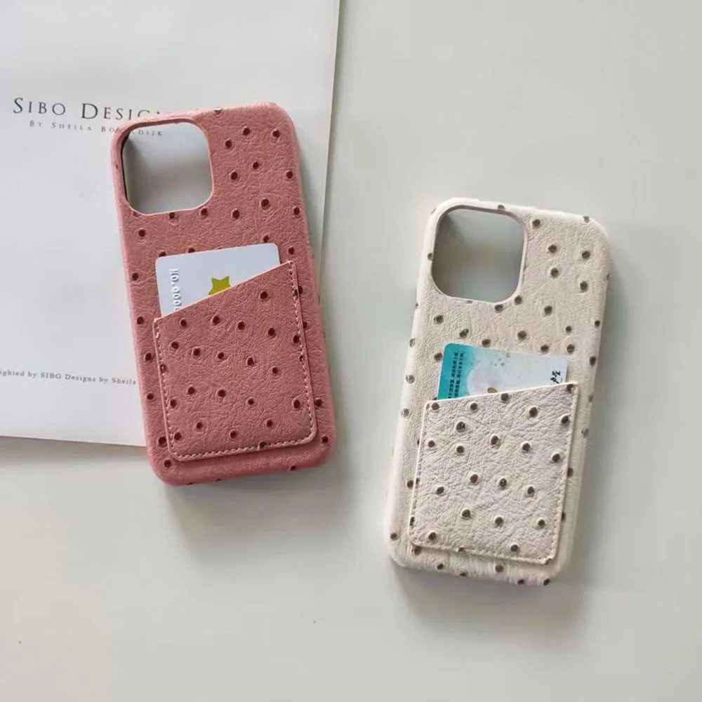 Strawberry pattern leather Card Slot Phone Case for iPhone 14 13 12 Mini 11 15 16 Pro Max  X XR XS 6 7 8 Plus SE Wallet Cover