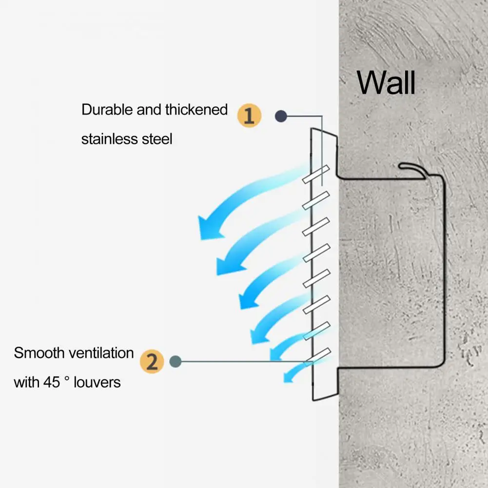 Stainless Steel Vent Cover Anti-rust Vent Cover Stainless Steel Air Vent Cover with Built-in Fly Screen Mesh Exhaust Pipe Grille