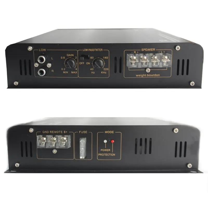 ABMF-Amplificador de potencia para coche, amplificador de Audio para coche de 2 canales, amplificador de alta potencia de 5200W, amplificador de Audio de aluminio bidireccional para coche