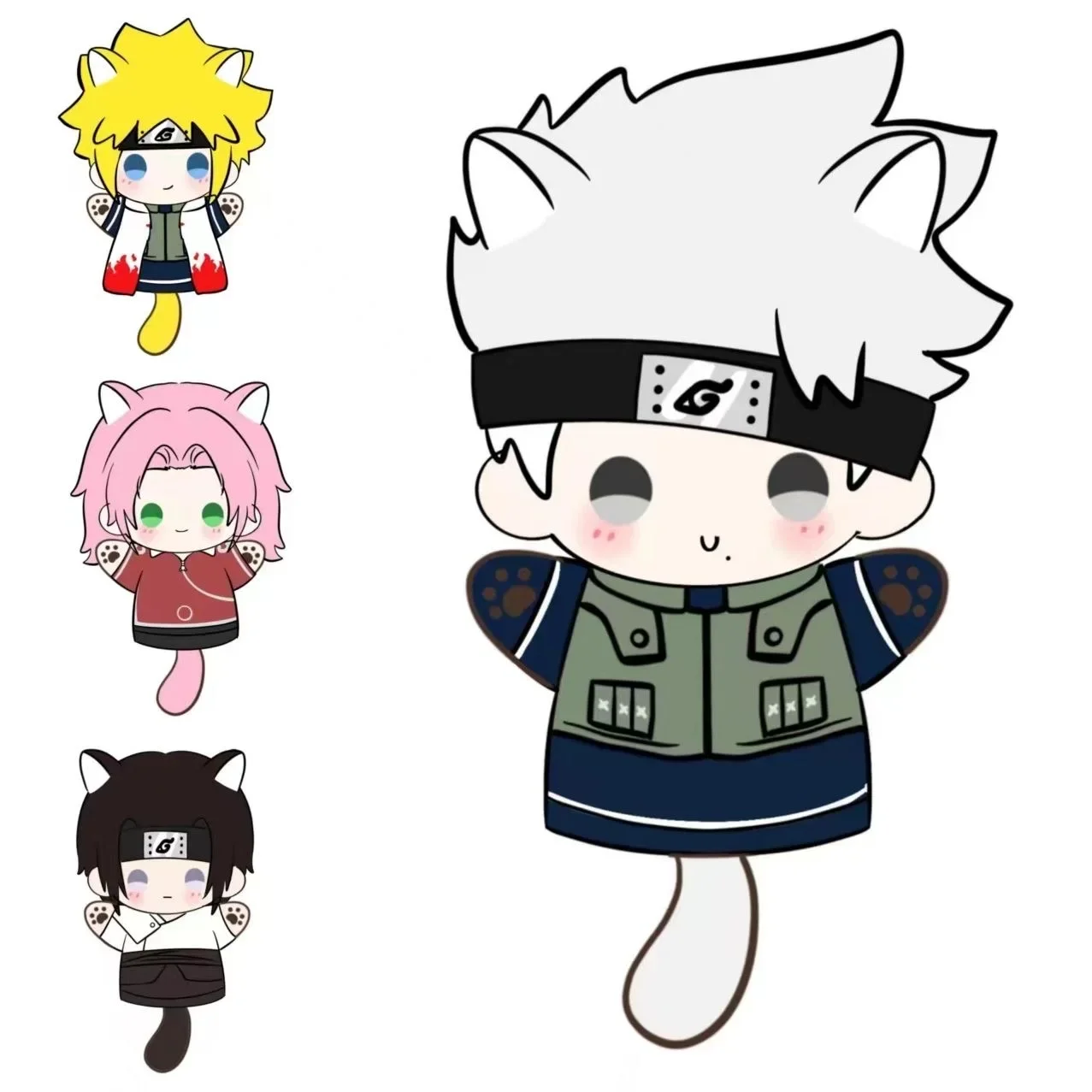

25cm Japan Anime Role Attribute Cosplay Soft Hand Puppets Plush Cotton Doll Figures Toy Cute Birthday Gift Props