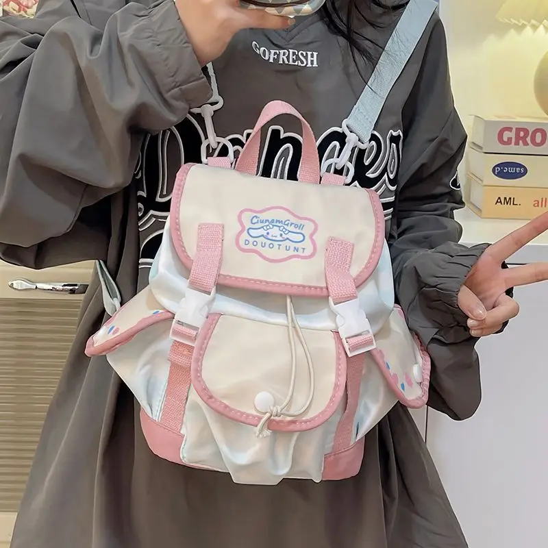 Cute Cartoon Pink White Kawaii Dog Backpack Student School Bag Mini Children Student Storage Bag Commuter Backpack Women Bag