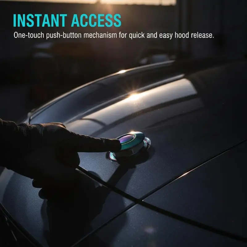 Quick Release Aluminum Alloy Car Hood Pin Lock 30MM Anti-theft Push Button Bonnet Latch for Universal Vehicle Accessories