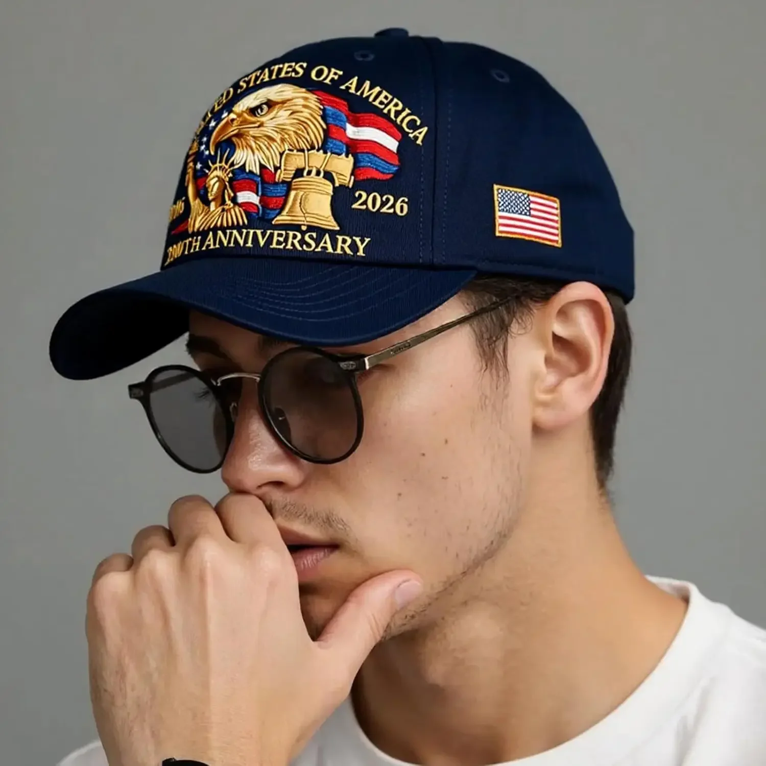 

Eagle liberty United States 250th Anniversary Hat, Adjustable Cotton Printed Patriotic Baseball Cap for Men Women