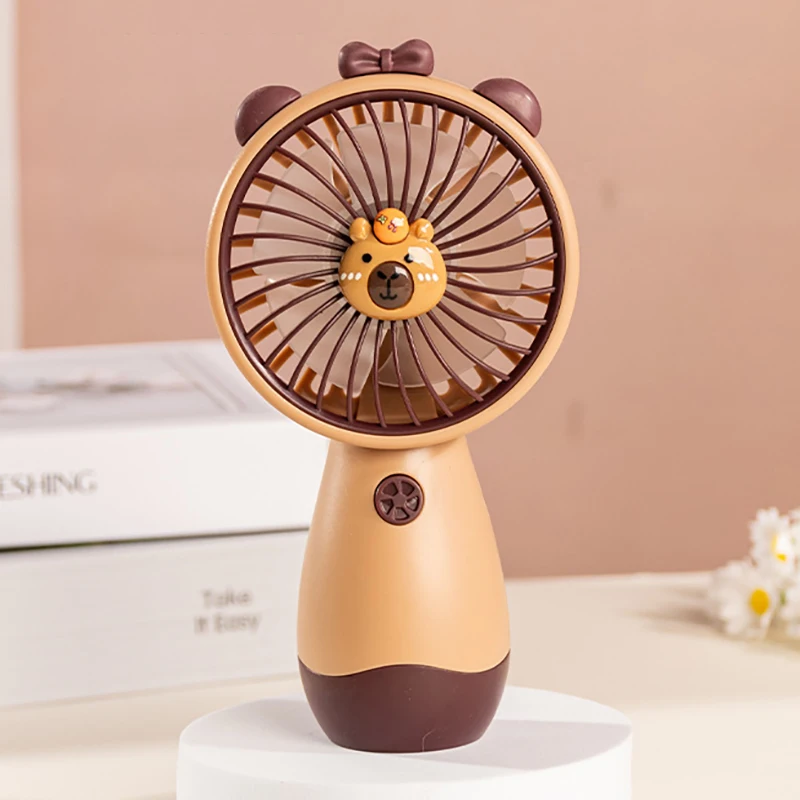 만화 휴대용 미니 USB 충전식 조용한 책상 팬 - 자동차 인테리어, 기숙사 및 사무실을 위한 휴대용 여름 냉각 솔루션