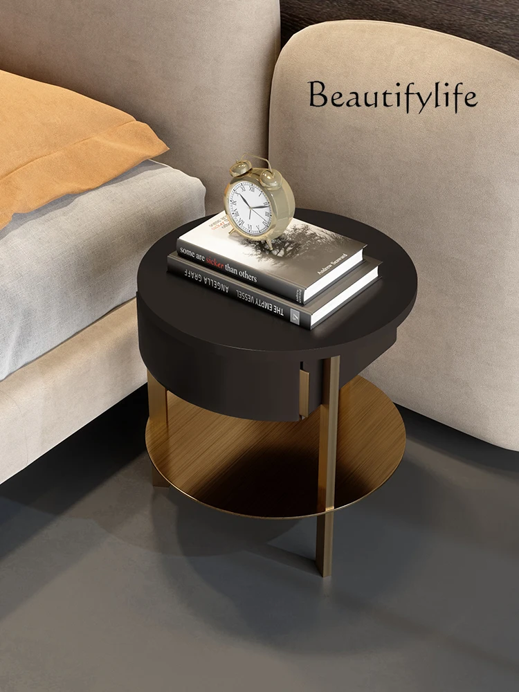 Nordic Modern Italian Style Light Luxury Elegant Design Bedroom Storage Minimalist Bedside Table