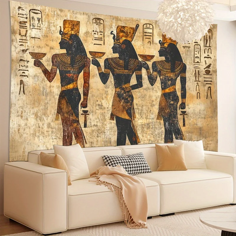 VIKAMA Ancient Egyptian Pharaoh Mural Tapestry Vintage Study Decoration Living Room Background Wall Room Decoration