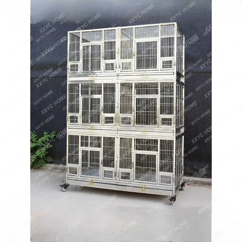 

Daniel Multi-Layer Stainless Steel Bird Cage Solid Full Welding Outdoor Bird Cage Luxury Parrot Bird Cage Display