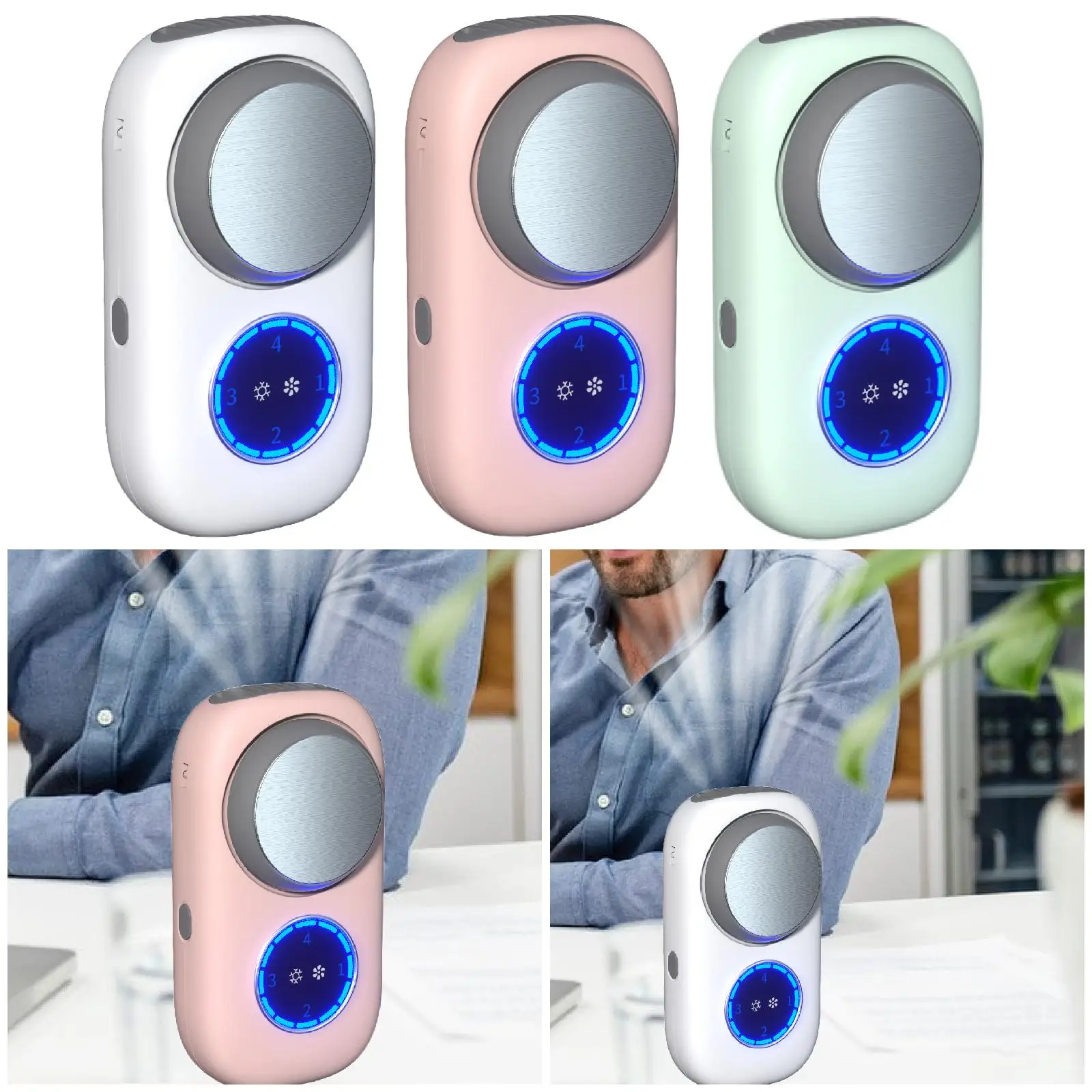 Kipas pendingin genggam Mini, kipas pendingin genggam Mini 4 kecepatan dapat diatur kebisingan rendah untuk berkemah, perjalanan rumah kantor musim panas