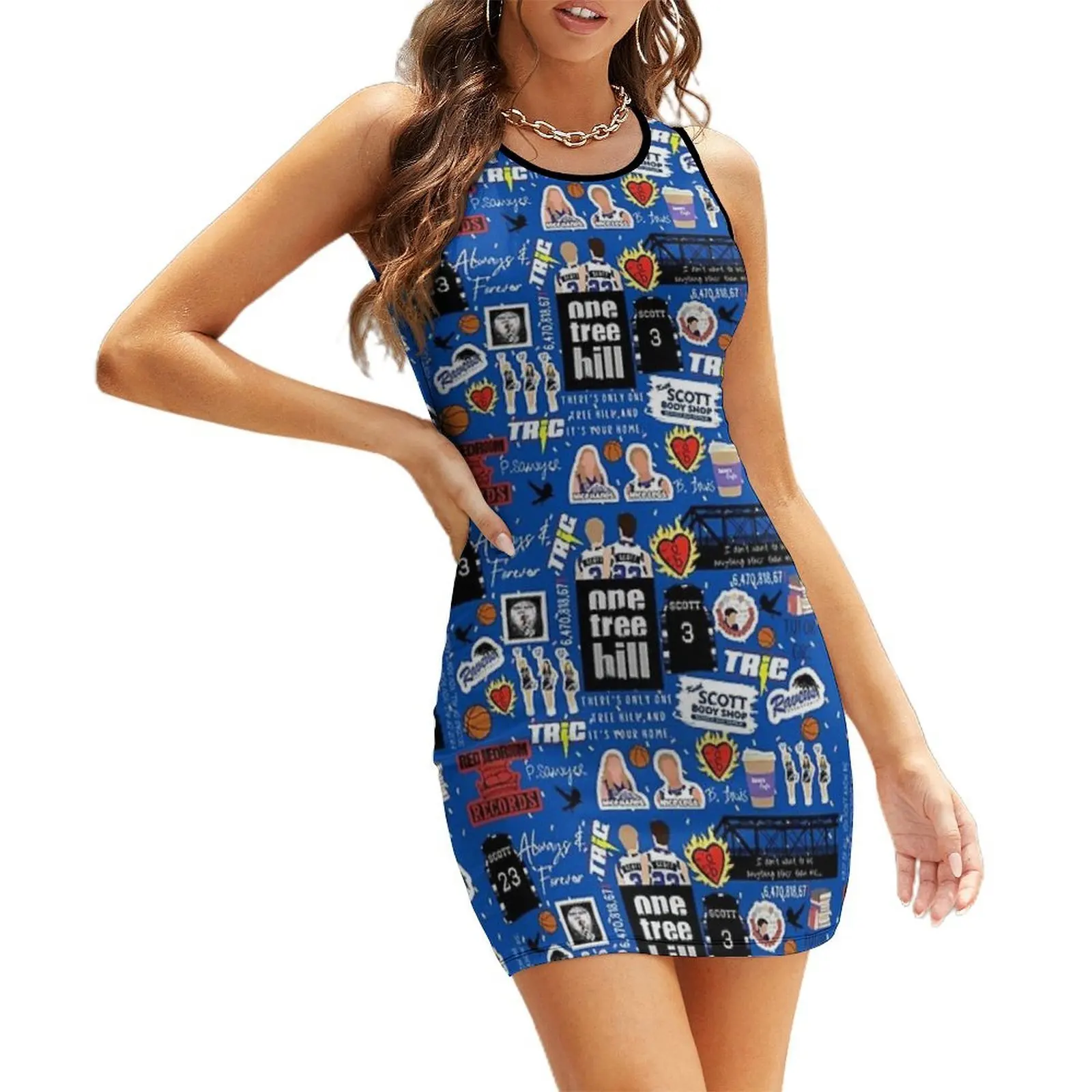 

One Tree Hill Collage – Vintage TV-Inspired Fan Art Design Sleeveless Sundress luxury dress beach outfits for women