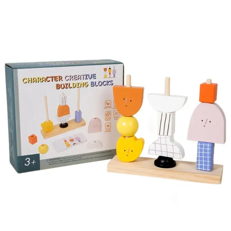 Classificação de brinquedos para a criança 1-3 personagem em forma de cor classificação brinquedos sensoriais empilhamento blocos novo jogo de blocos de construção pré-escolar para