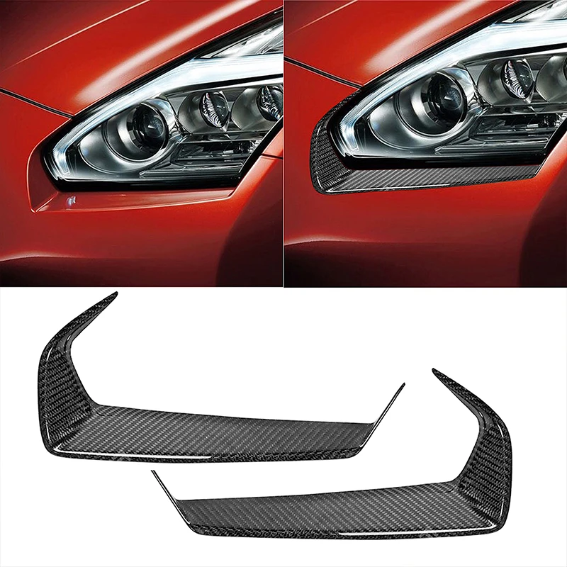 

Suitable for Nissan NISSAN GTR35 genuine carbon fiber modified front headlight eyebrow exterior decoration 08-16 models