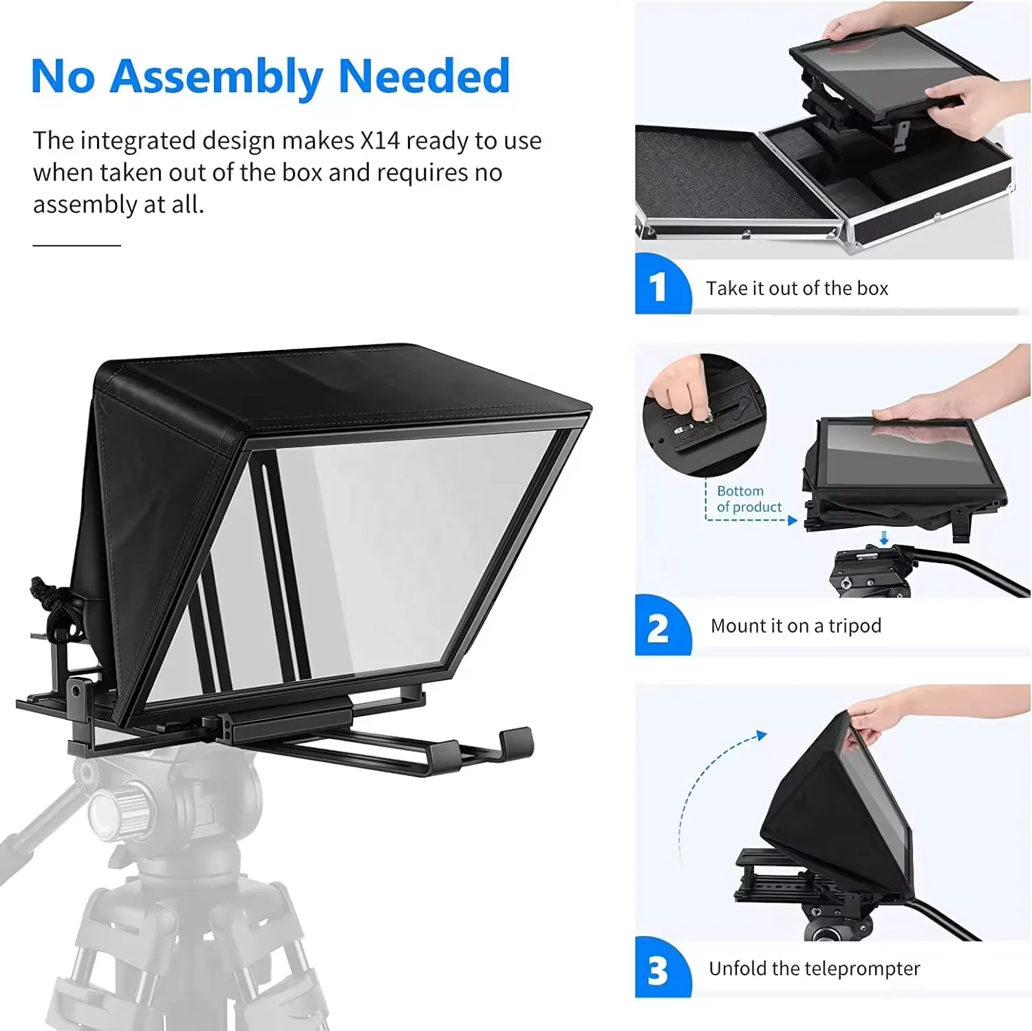 14 Inches Video Shooting Prompter Portable Tablet Teleprompter For Sale