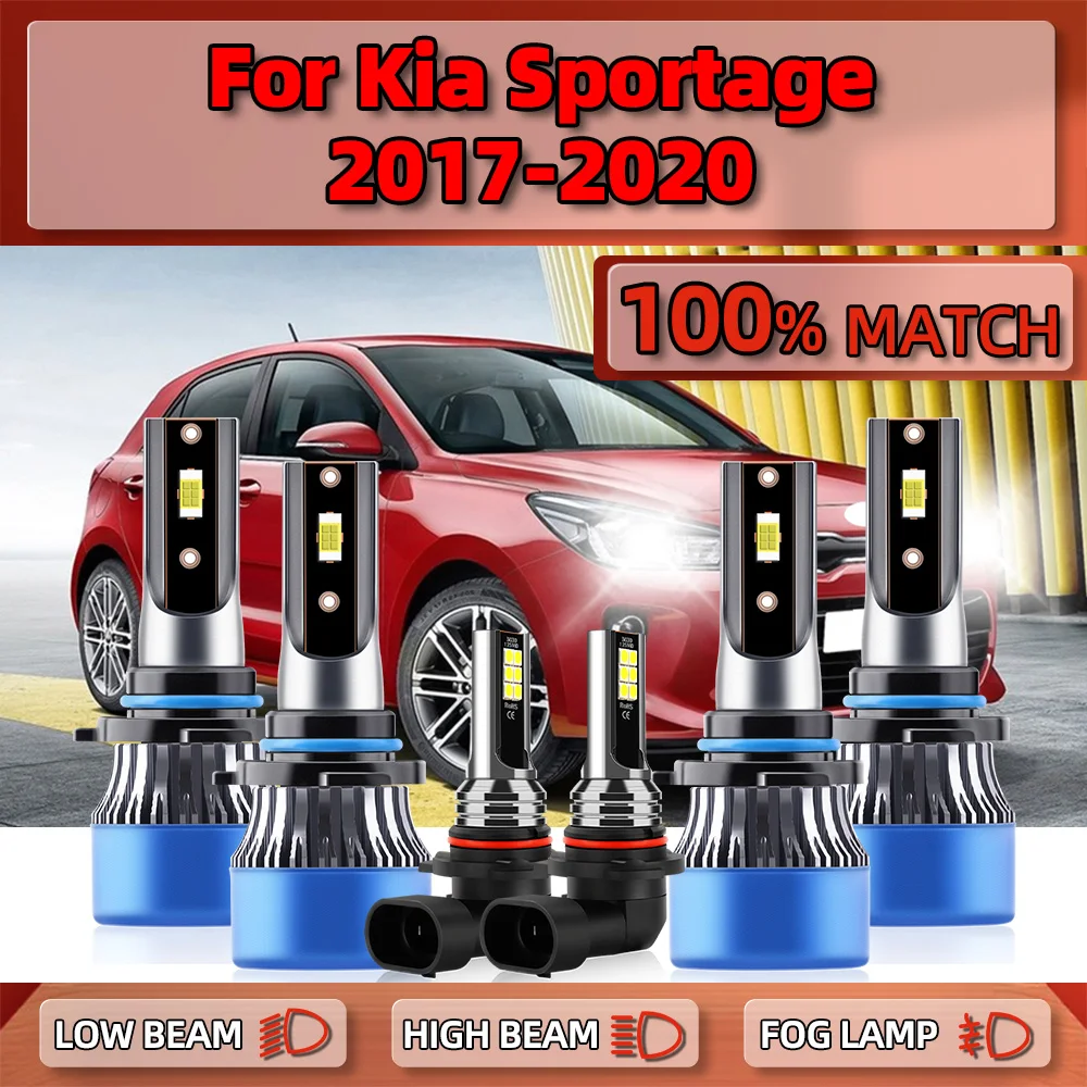 9005 HB3 Canbus LED Lamp 12V Car Headlight Bulbs 6000K White Fog Light 360W 60000LM For Kia Sportage 2017 2018 2019 2020