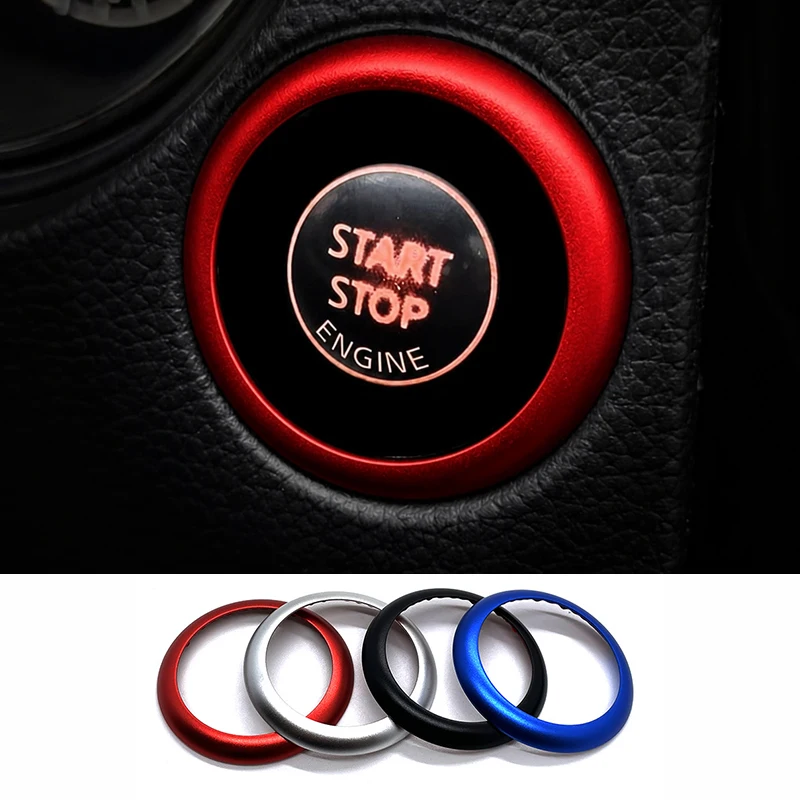 For Nissan Teana Qashqai J11 Lafesta Murano X-trail Cima Ignition Switch Decoration Ring Metal Car Interior Trim Stickers