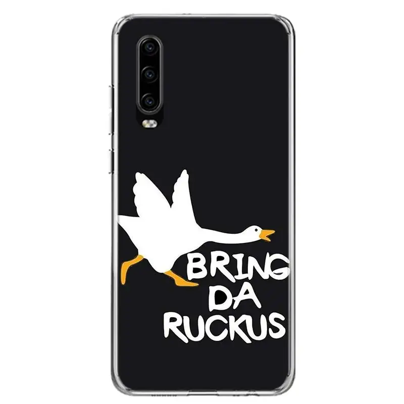 Cartoon Duck Goose Game Case Phone Cover for Huawei P30 Lite P40 P20 P10 Mate 10 20 Pro P Smart Z 2019 Y5 Y6 Y7 Y9S Trend Fundas