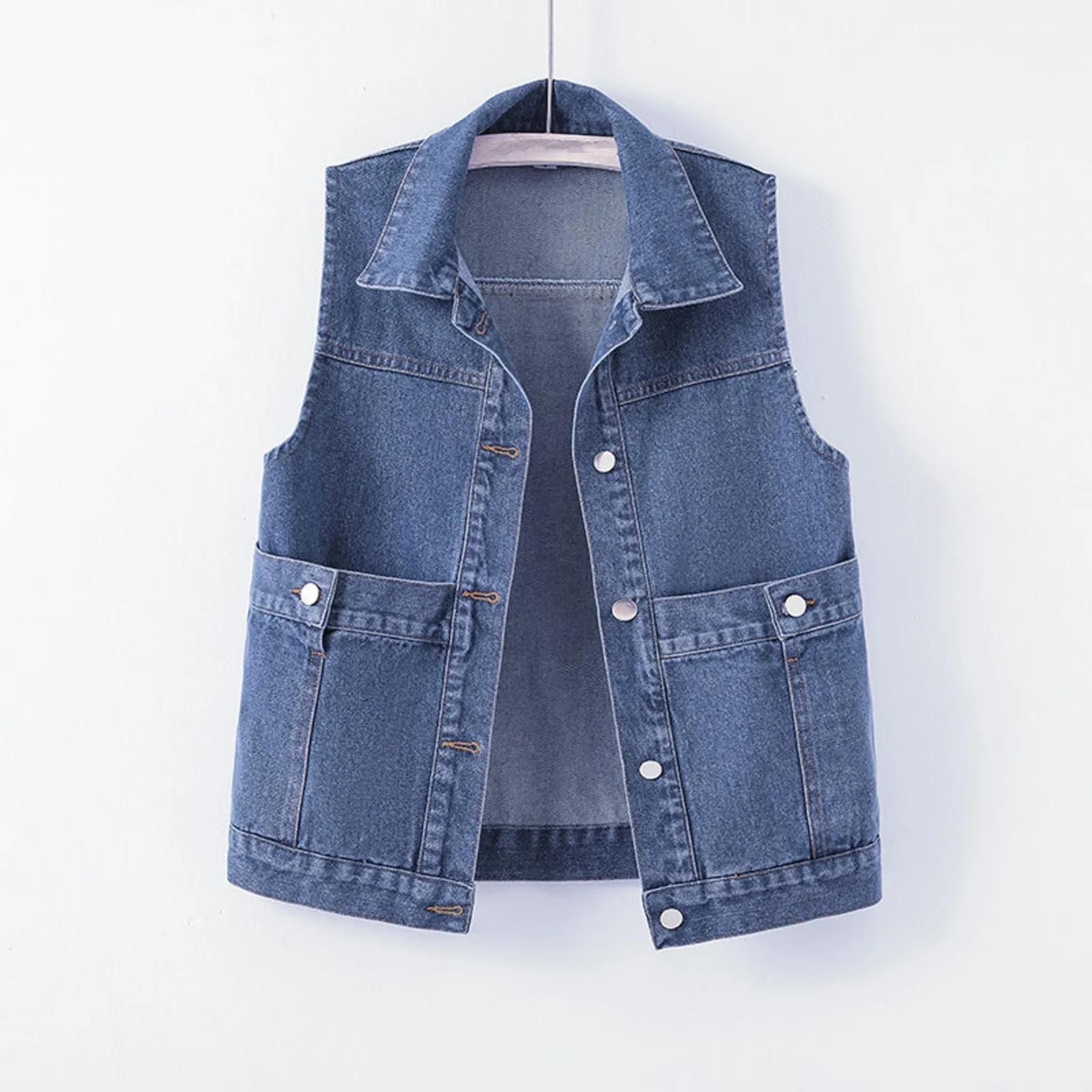 

Denim Vest For Women Jacket Spring Streetwear Women Clothing Autumn Coats Fashion Clothes Casual Vintage Elegant Sleeveless
